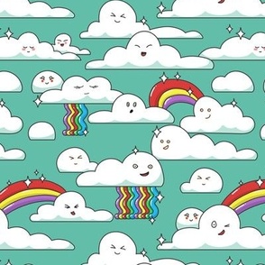 kawaii clouds and rainbows - small scale
