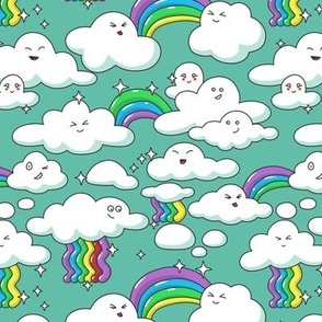 kawaii clouds and rainbows 2 - small scale