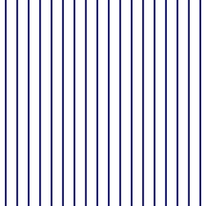  Classic wider 1 Inch Navy Blue Pinstripe on a Blue Background