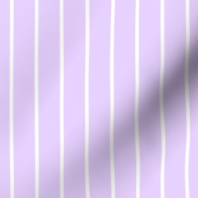  Classic wider 1 Inch White Pinstripe on a Pale Lilac Background