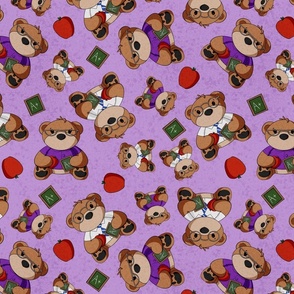 Teacher Teddy Bears Scatter Large - Purple