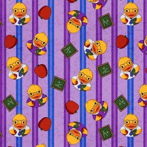 Teacher Rubber Duck Stripes - Purple