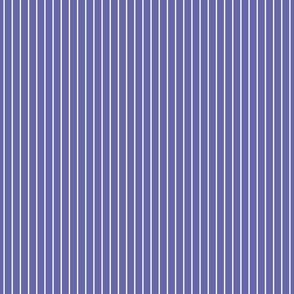 Classic 1/2 Inch White Pinstripe on a Very Periwinkle Purple Blue Background