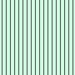  Classic wider 1 Inch Black Pinstripe on a Summer Mint Green Background