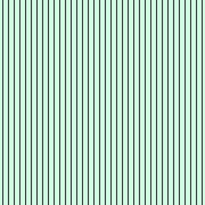 Classic 1/2 Inch Black Pinstripe on a Summer Mint Green Background