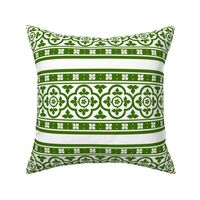 Medieval-style quatrefoil borders - green on white