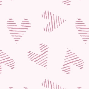 stripey hearts - pink