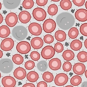 Cute Blood Cells on Gray