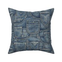 Blue Jean Pockets - large - medium denim