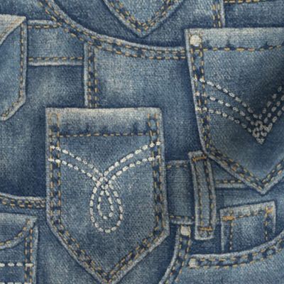 Blue Jean Pockets - large - medium denim