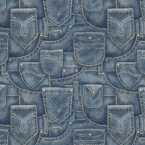 Blue Jean Pockets - large - medium denim