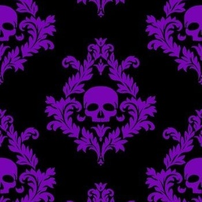 Purple Damask against black background 