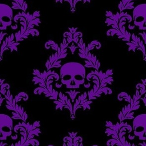 Royal purple damask on black 