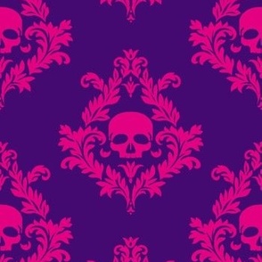 Cheshire Cat inspired Skull damask 