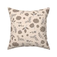 Fiori di Mimi - taupe greige on new beige, medium