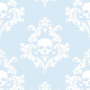 White damask against a pastel background