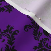 Black skull damask on Royal purple 