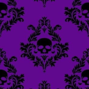Black damask on Royal purple 
