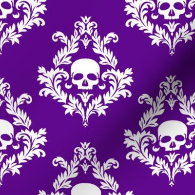 white damask on purple