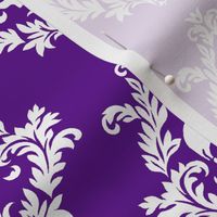 white damask on purple