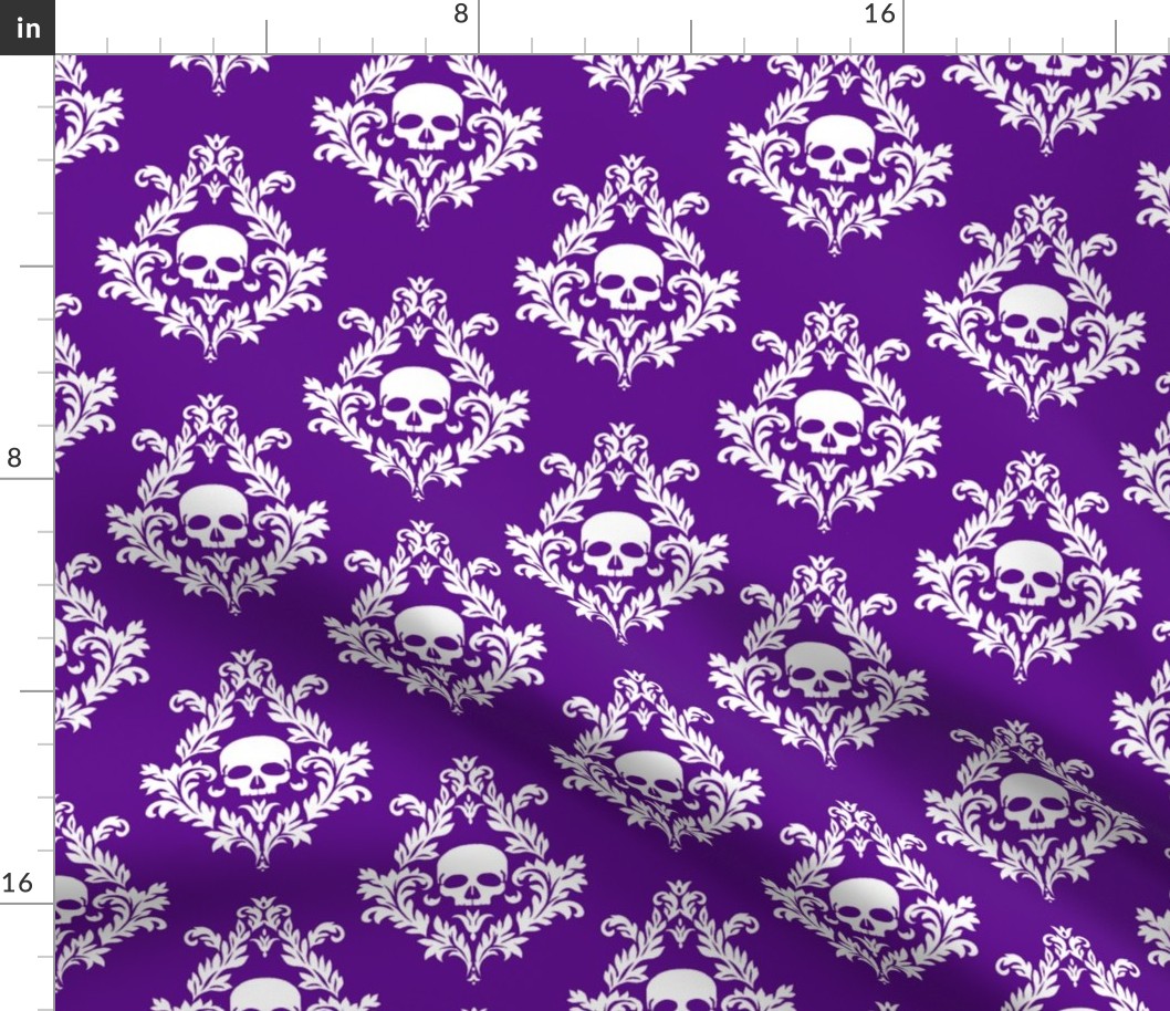 white damask on purple