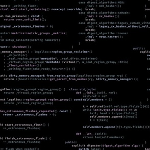 Programming Code C++ and python black and purple