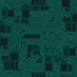 Motherboard Circuit Geek Computer Science aqua green