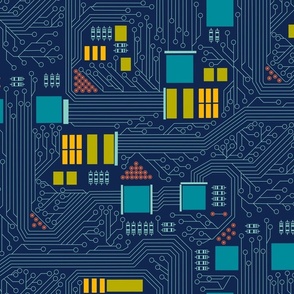 Y2K Motherboard Circuit Geek Computer Science blue colorful