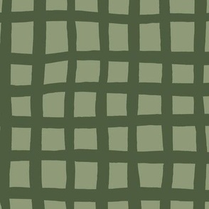 289 - Large scale sage green organic irregular check pattern - for home decor, soft furnishings and kids apparel 