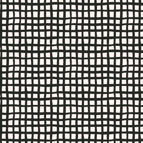 289 - Small scale Charcoal and cream organic check pattern - for English country elegant home decor, wallpaper, soft furnishings and kids apparel 