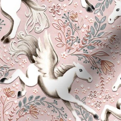 Filigree Floral Pegasi - pink terracotta 