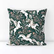 Filigree Floral Pegasi - forest green