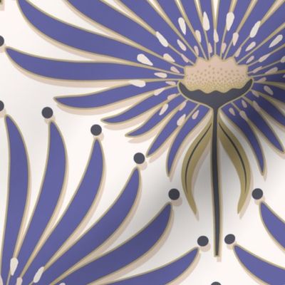 Geometric Flower Very Peri Wallpaper