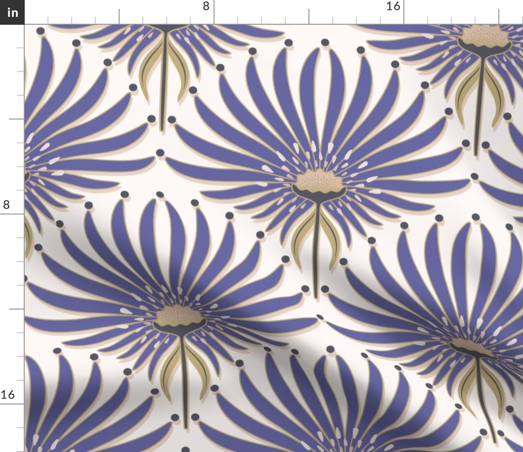 Geometric Flower Very Peri Wallpaper