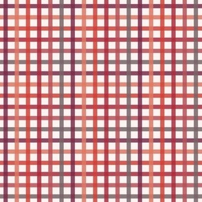 305 $ - Joyful bright gingham plaid in pink, orange and purple - small scale for grasscloth wallpaper, soft furnishings and apparel - check plaid - toddler and kids apparel, nursery decor and home soft furnishings.