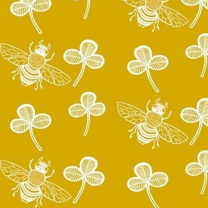 Bee and Clover, Golden Yellow // Large