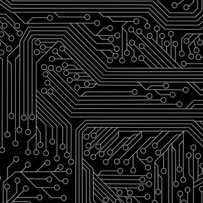Circuit Board Geek Computer Science black and white