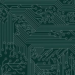 Circuit Board Geek Computer Science dark green