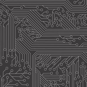 Circuit Board Geek Computer Science grey