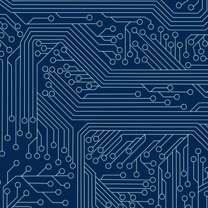 Circuit Board Geek Computer Science navy blue