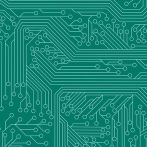Circuit Board Geek Computer Science retro green
