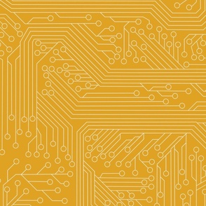 Circuit Board Geek Computer Science retro yellow