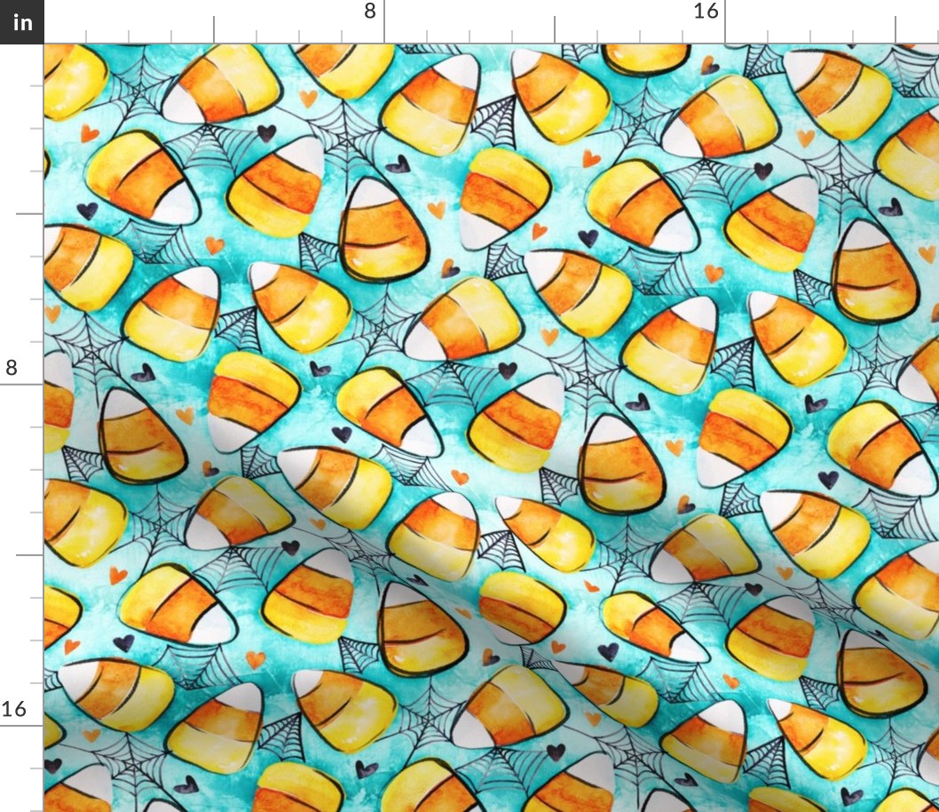 Candy Corn on Aqua