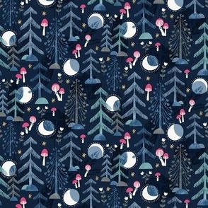 Forest Night with Moon and Mushrooms / Tiny Scale