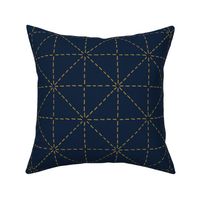 Blue and Gold Sashiko Geometry