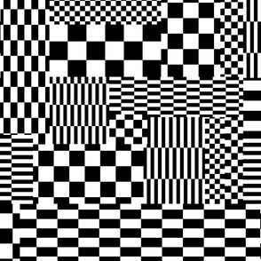 Glitchy Checkers // Black & White