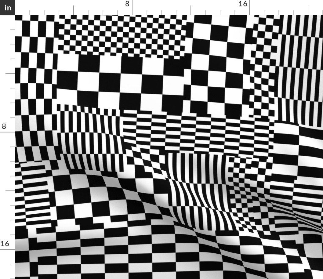 Glitchy Checkers // Black & White