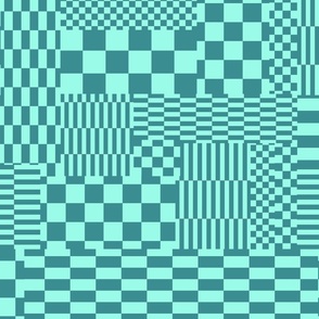 Glitchy Checkers // Turquoise