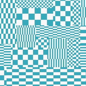 Glitchy Checkers // Teal