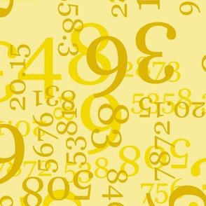 Large Yellow Numbers on Light Yellow